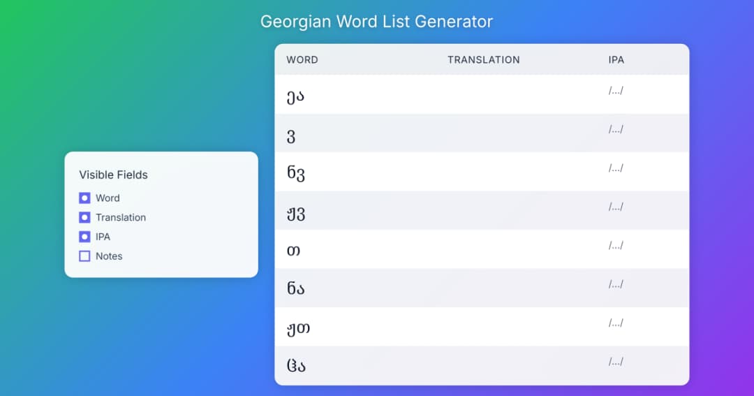 Word List Generator